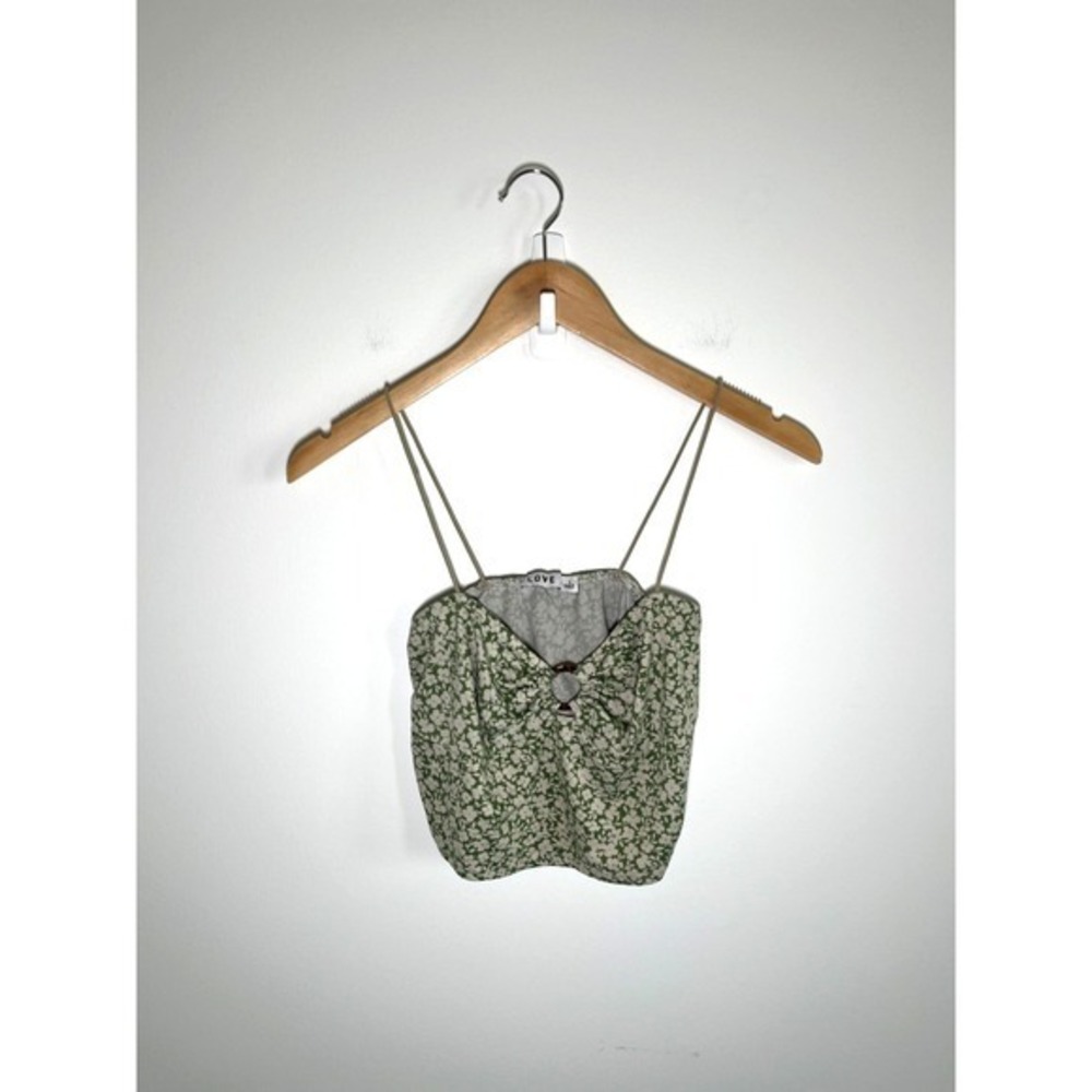 Babydoll Y2K Forest Fairy Festival Going Out Eyelet Floral Womens Top Green L‎